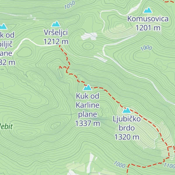Map of Kuk od Karline plane