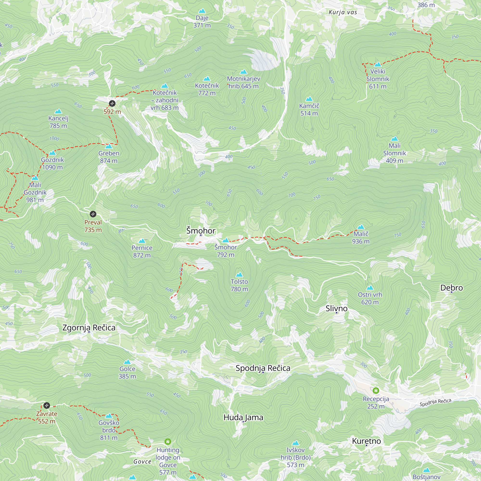Planinski dom na Šmohorju map