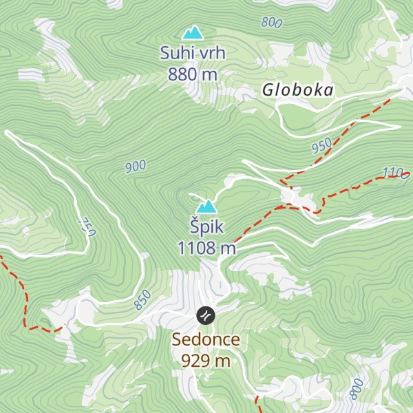 Map of Špik