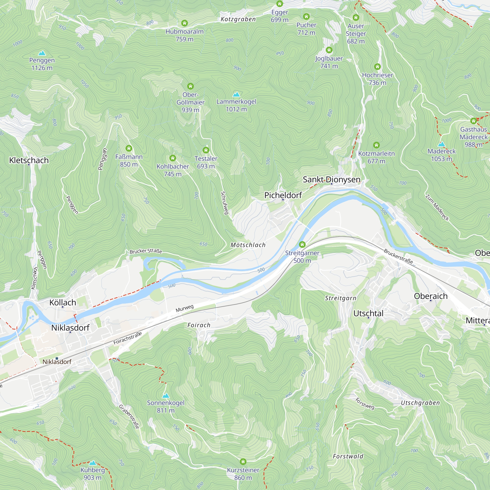 Rüster-Huben map