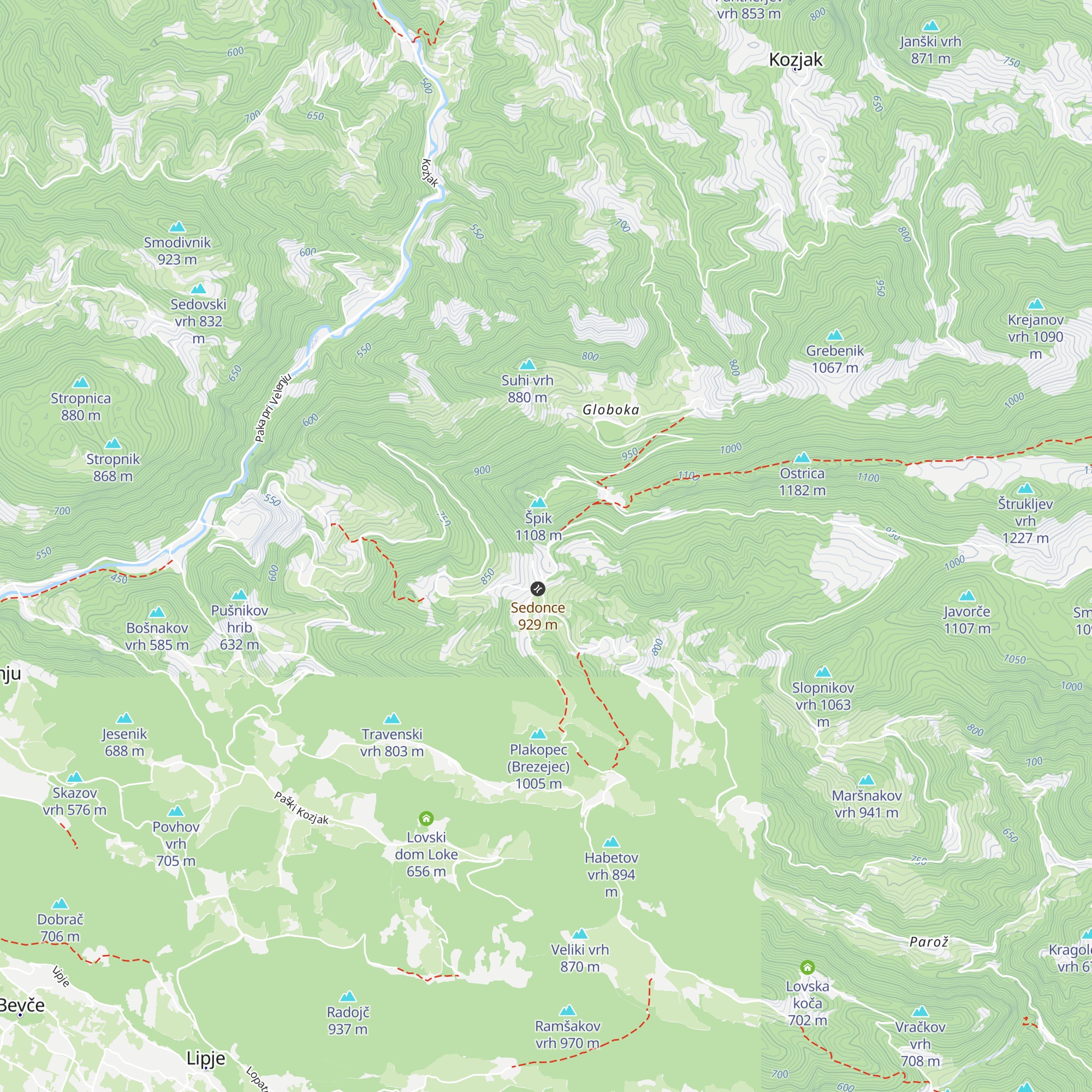 Dom na Paškem Kozjaku map