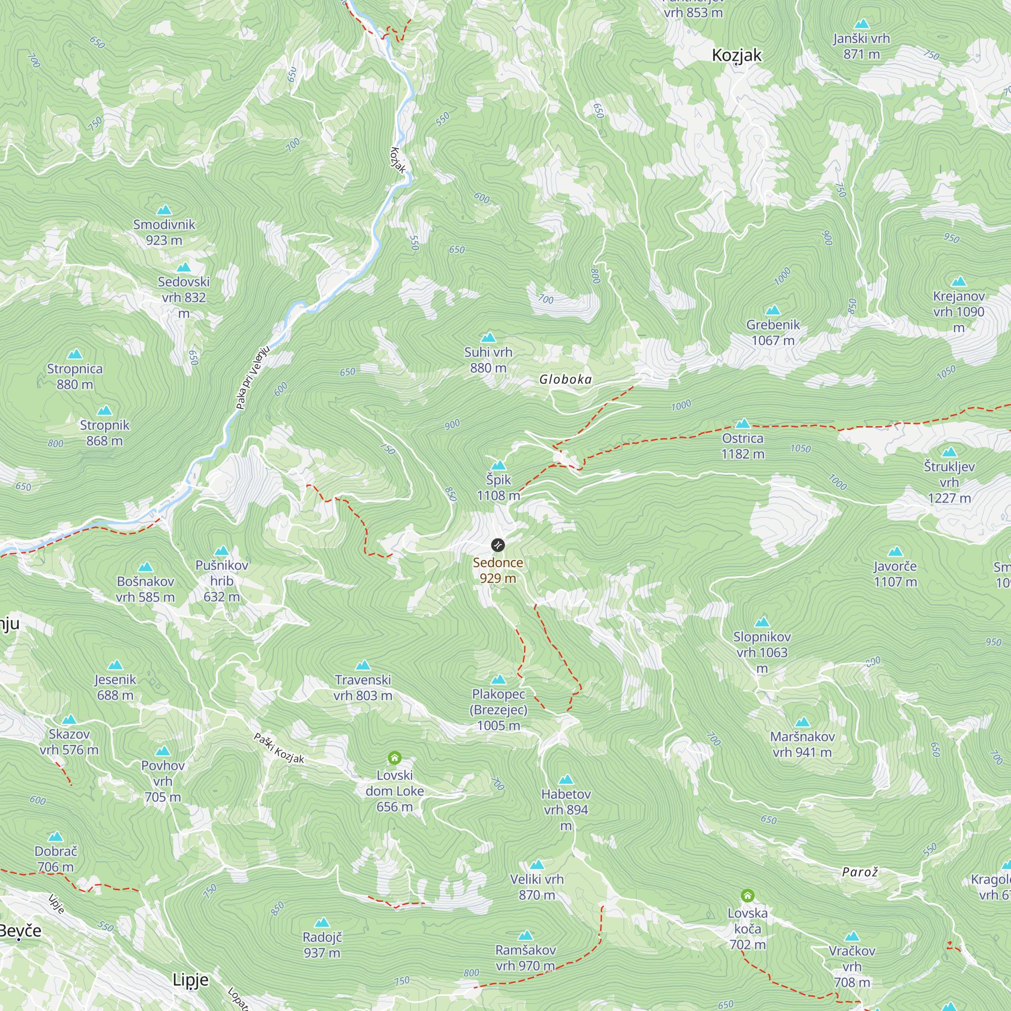 Dom na Paškem Kozjaku map