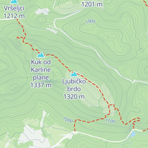 Map of Ljubičko brdo