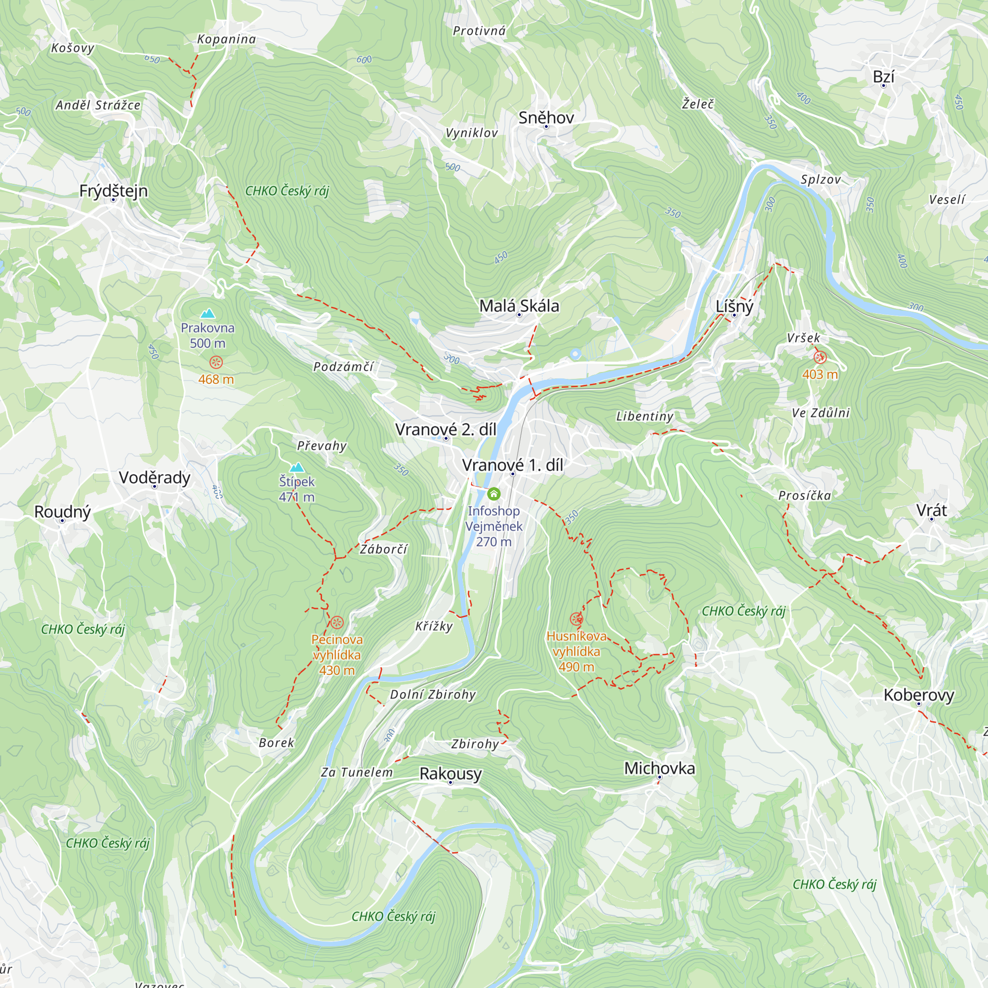 Infoshop Vejměnek map