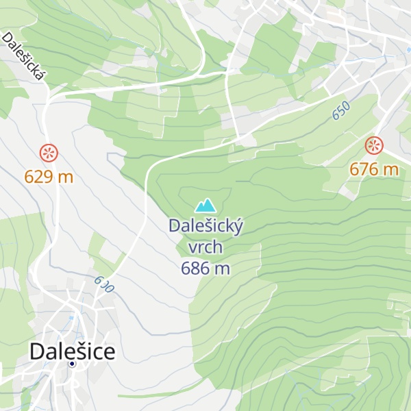 Map of Dalešický vrch