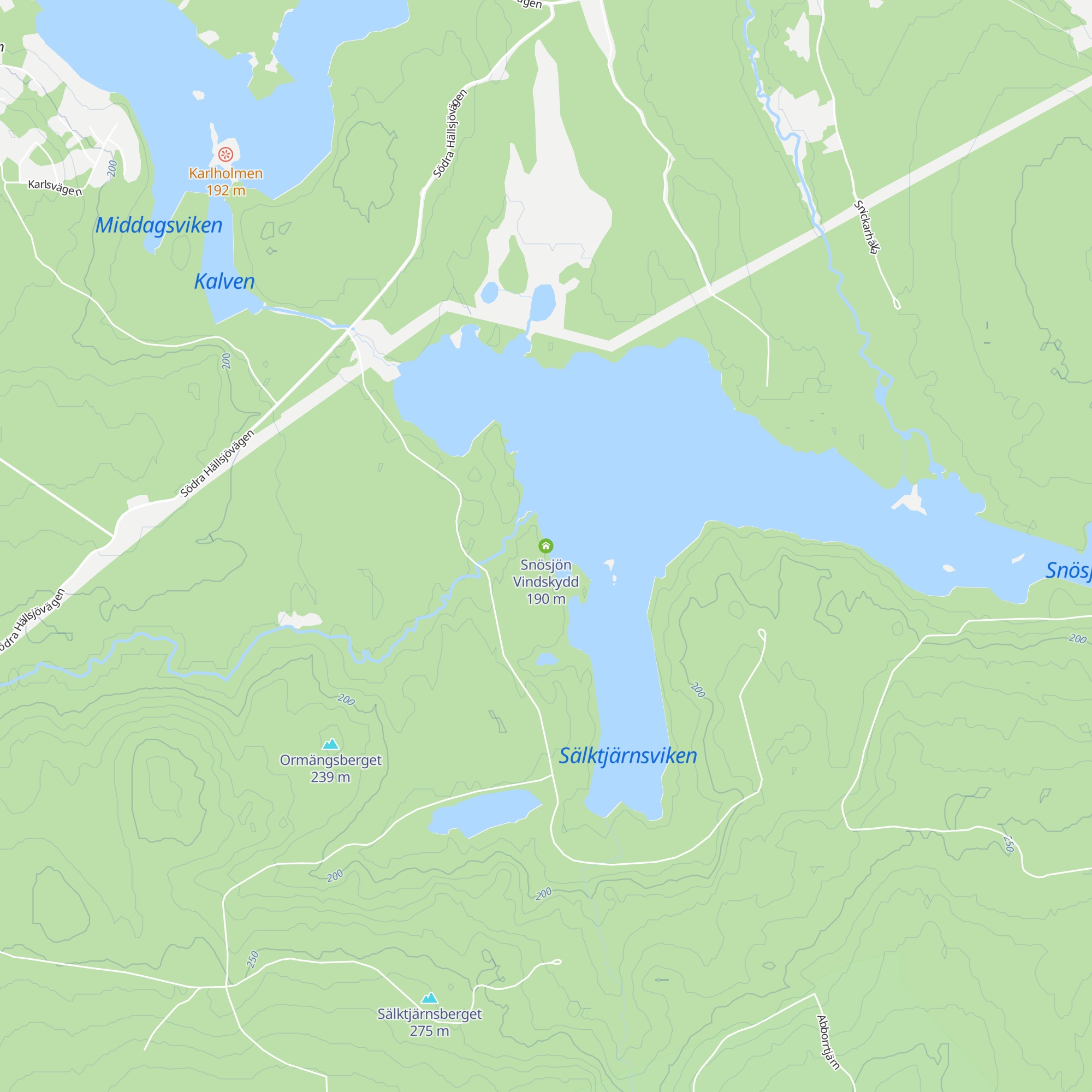 Snösjön Vindskydd map