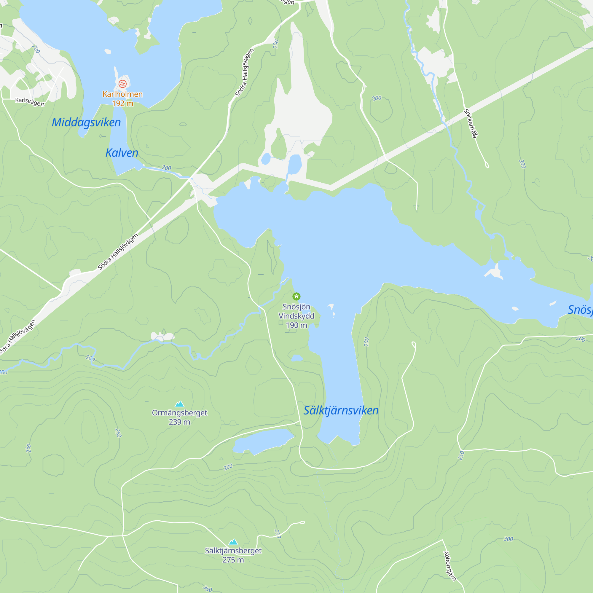 Snösjön Vindskydd map