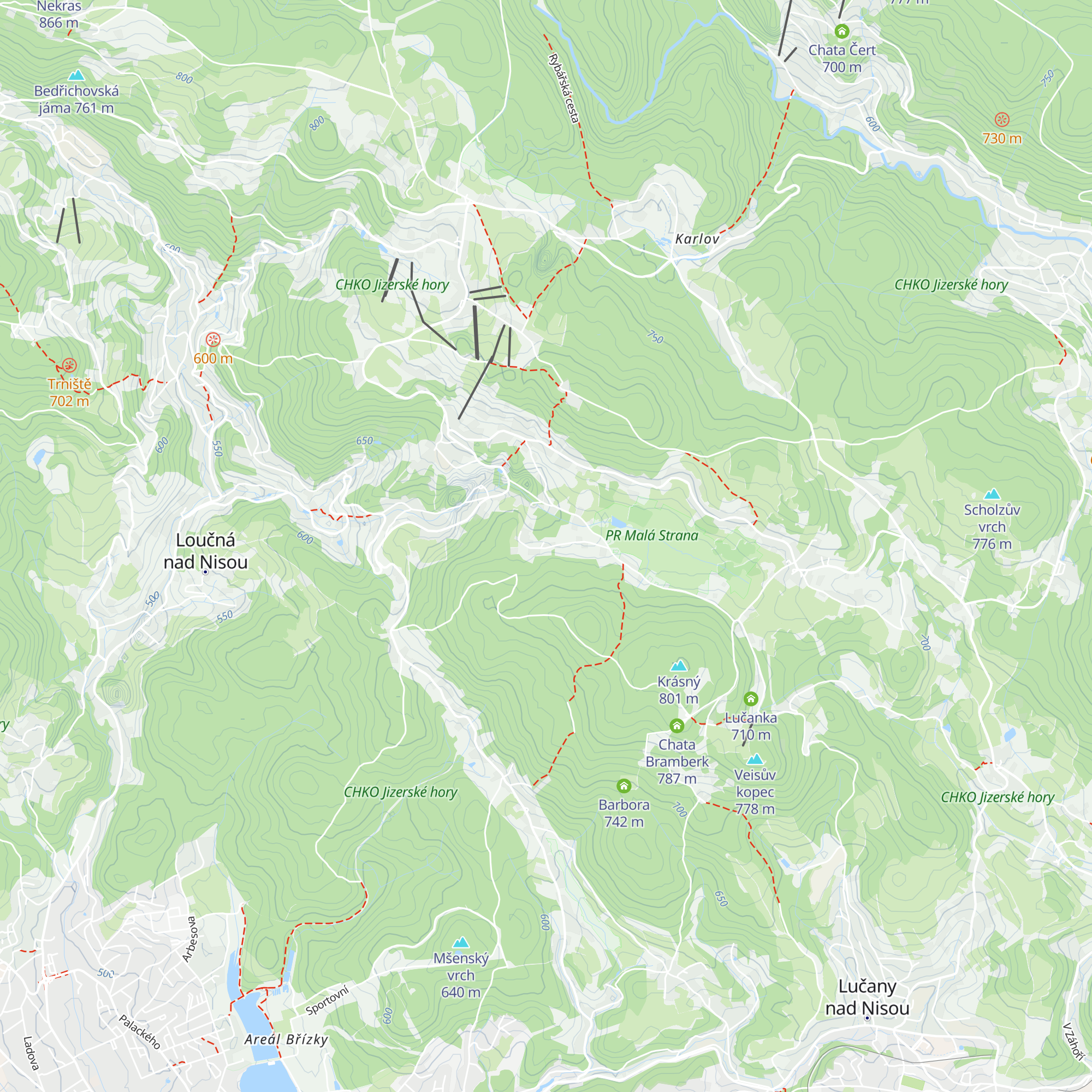 Chata Barborka map