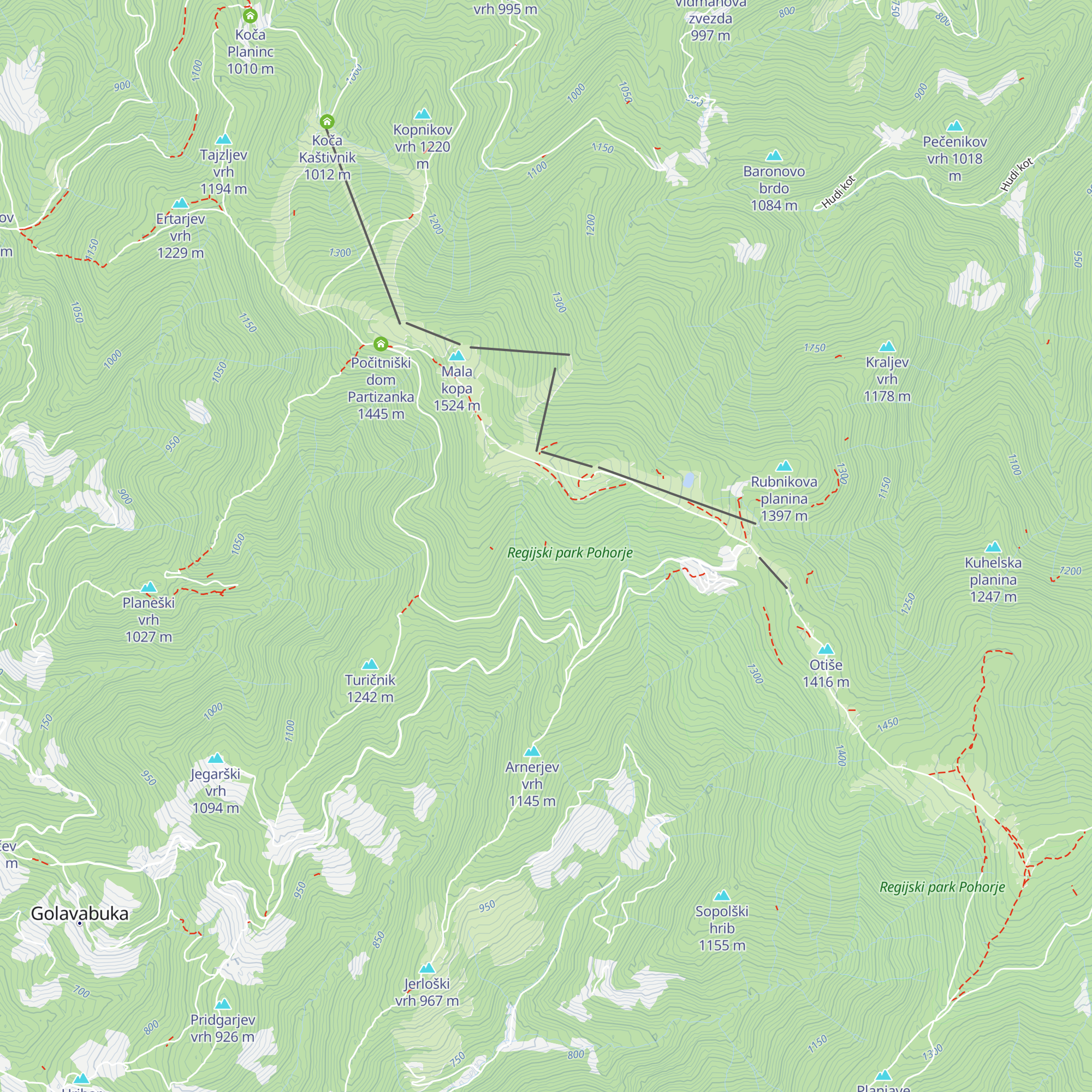 Lovska koča map