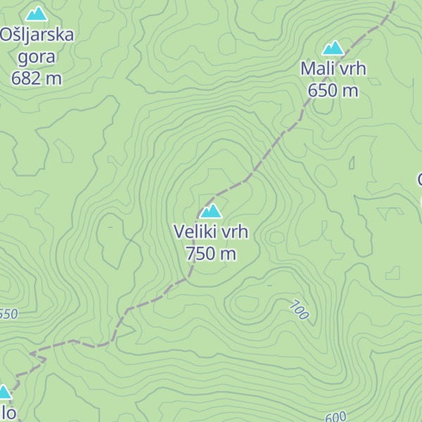 Map of Veliki vrh