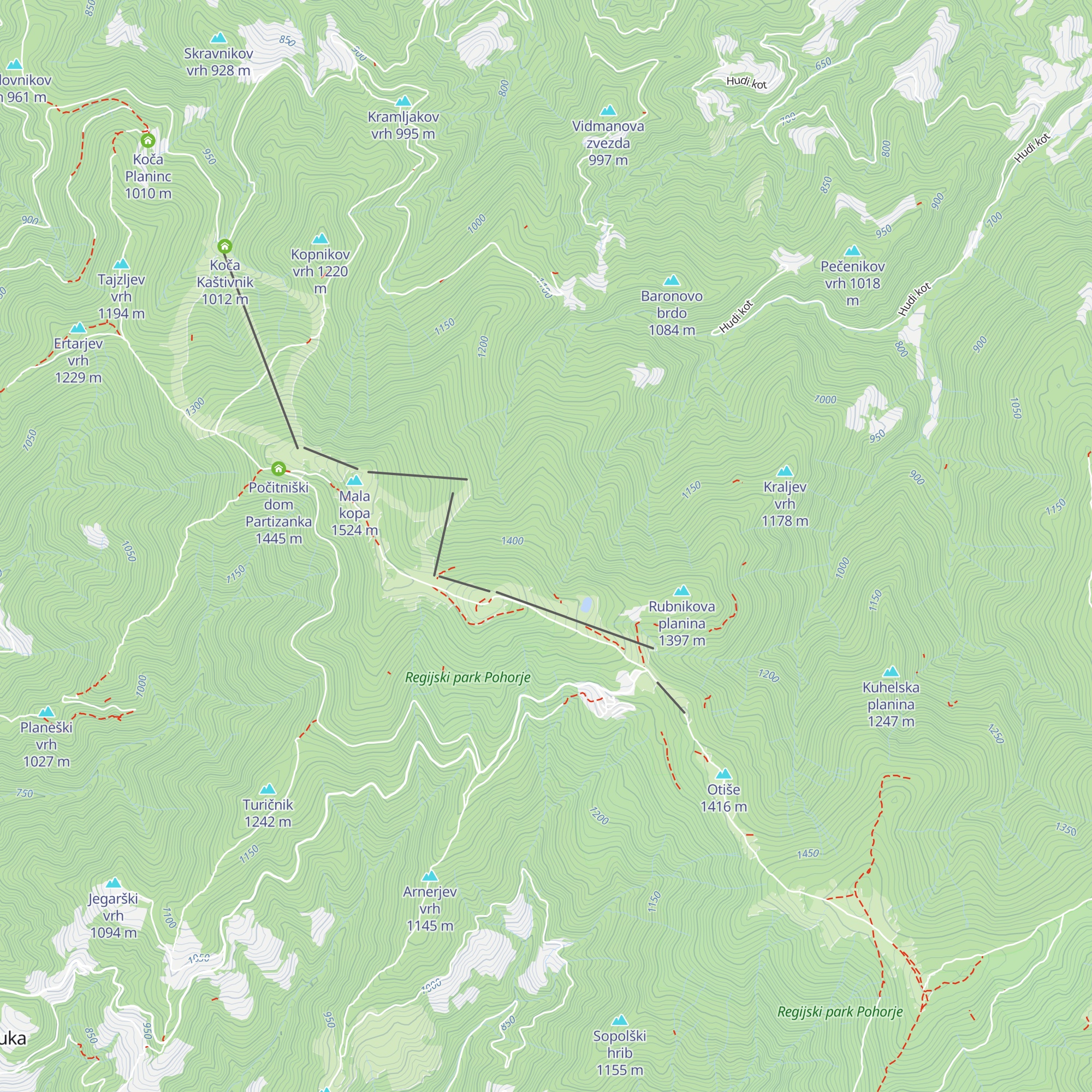 Lovska koča map