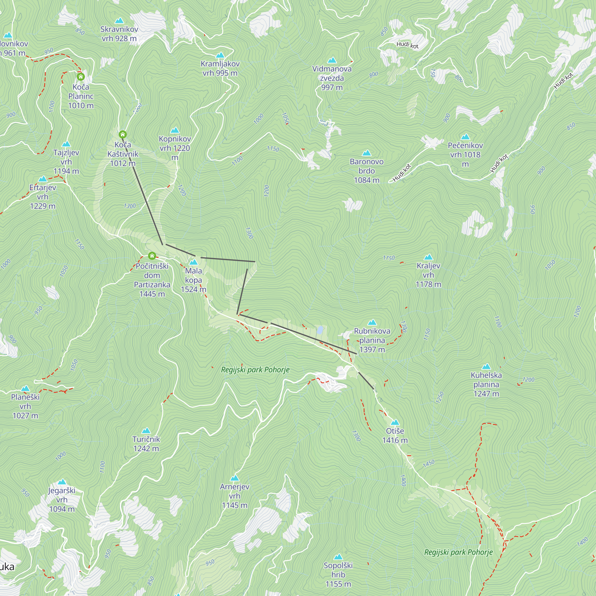 Lovska koča map