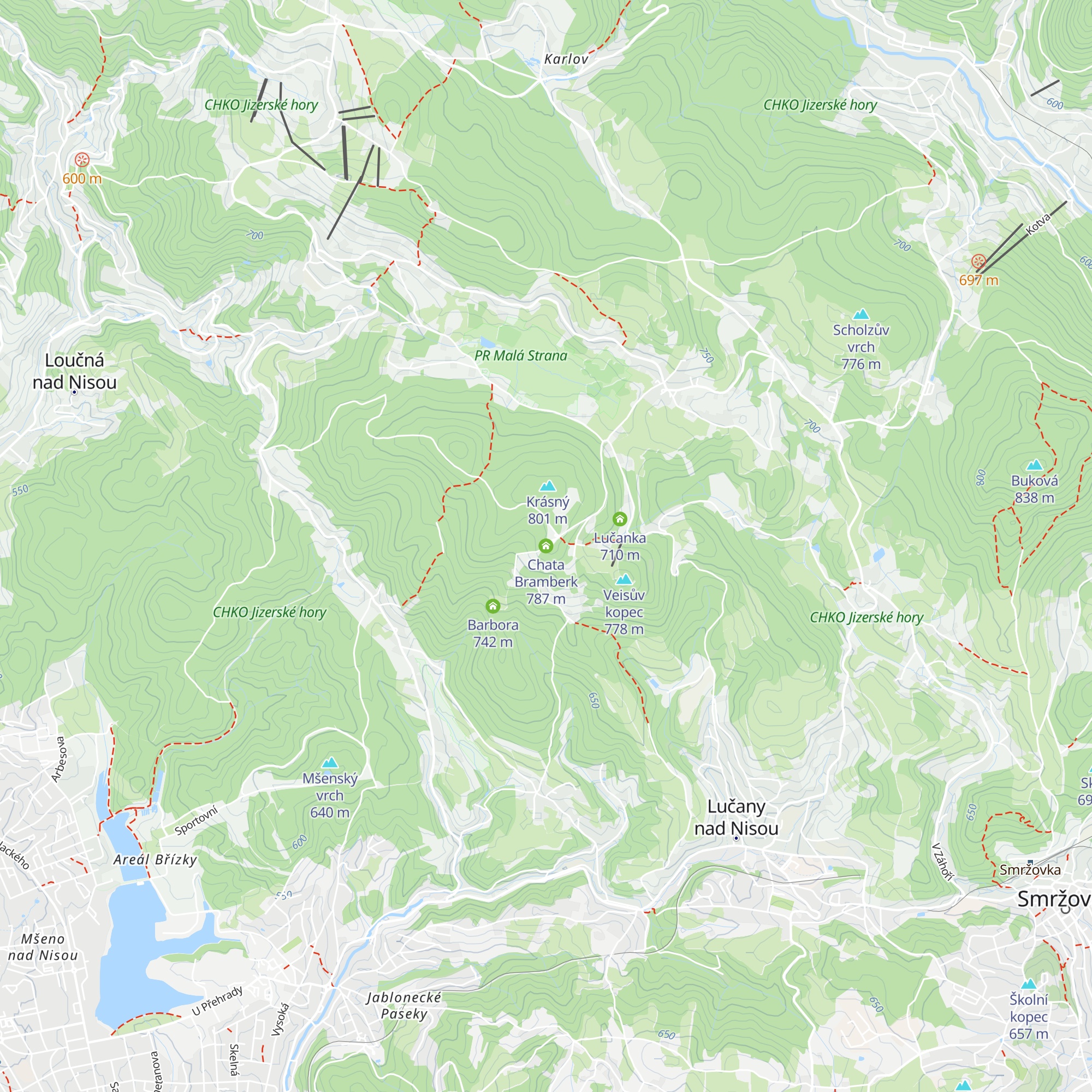 Chata Bramberk map