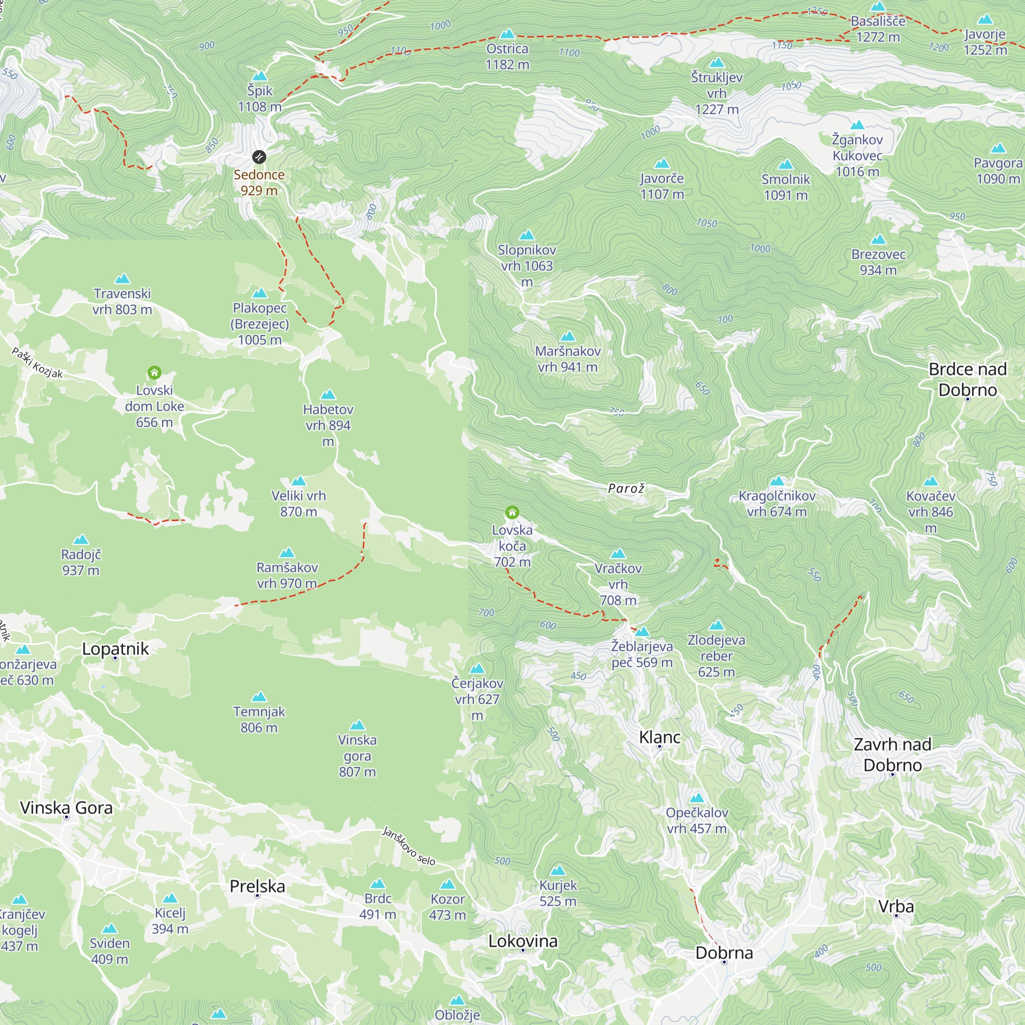 Lovska koča map