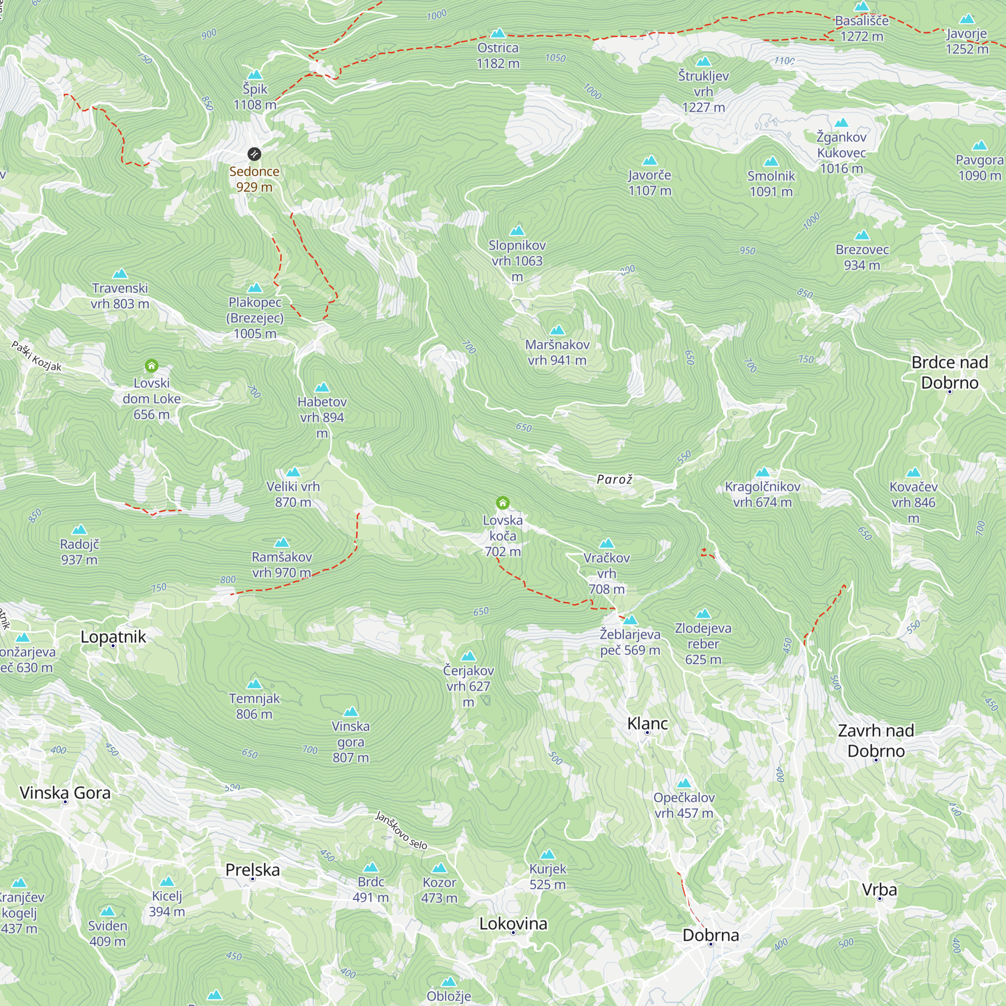 Lovska koča map
