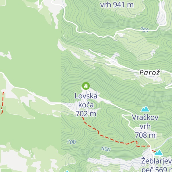 Map of Lovska koča