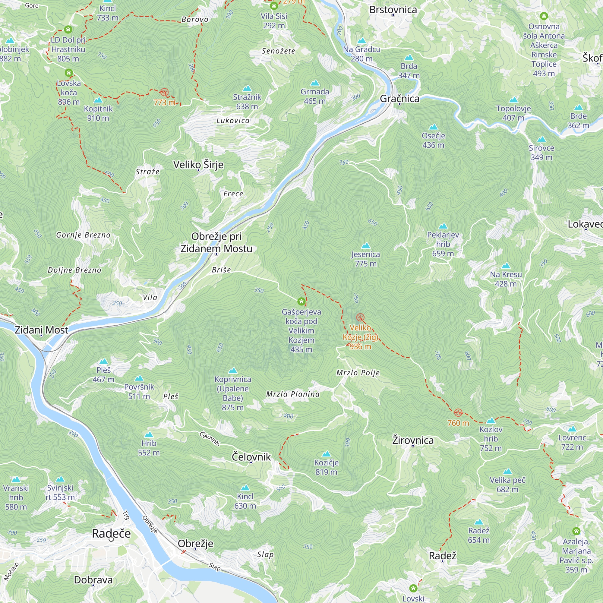 Gašperjeva koča pod Velikim Kozjem map