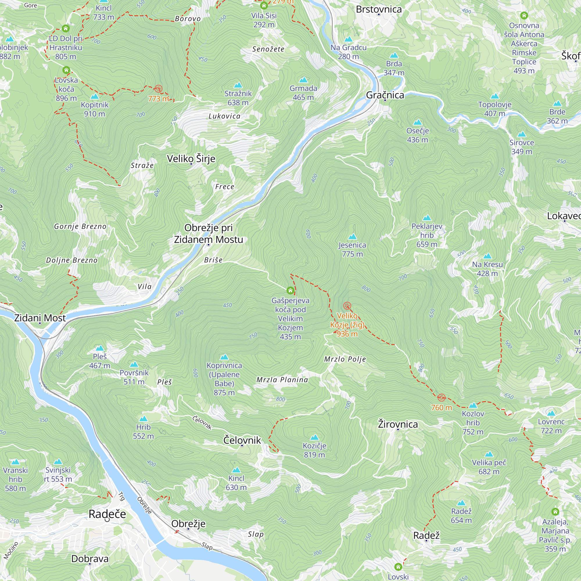 Gašperjeva koča pod Velikim Kozjem map