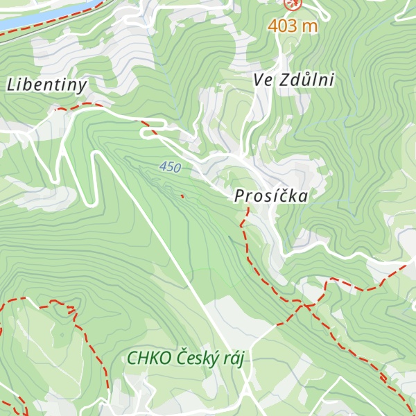 Map of Suché skály