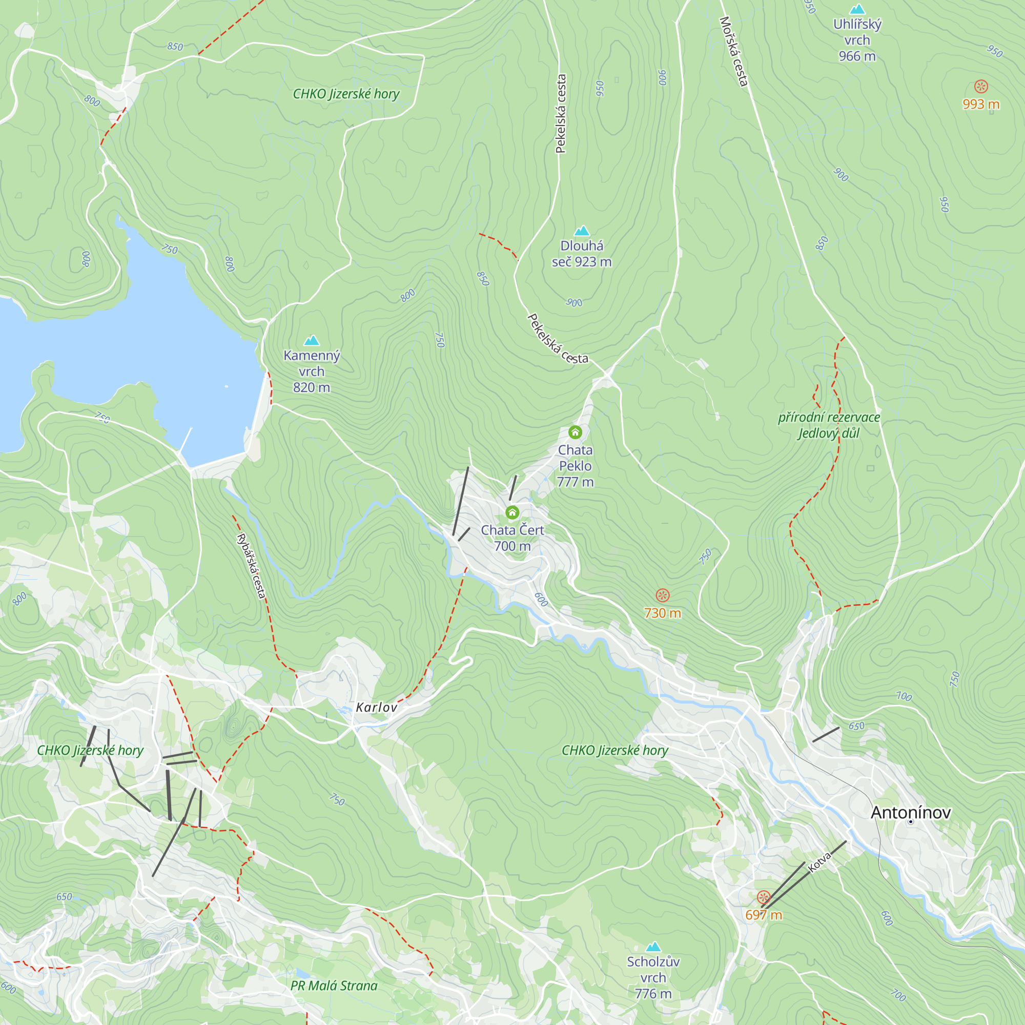 Chata Čert map
