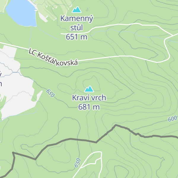 Map of Kraví vrch