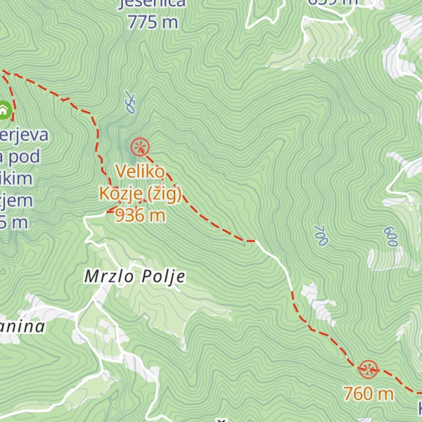 Map of Malo Kozje