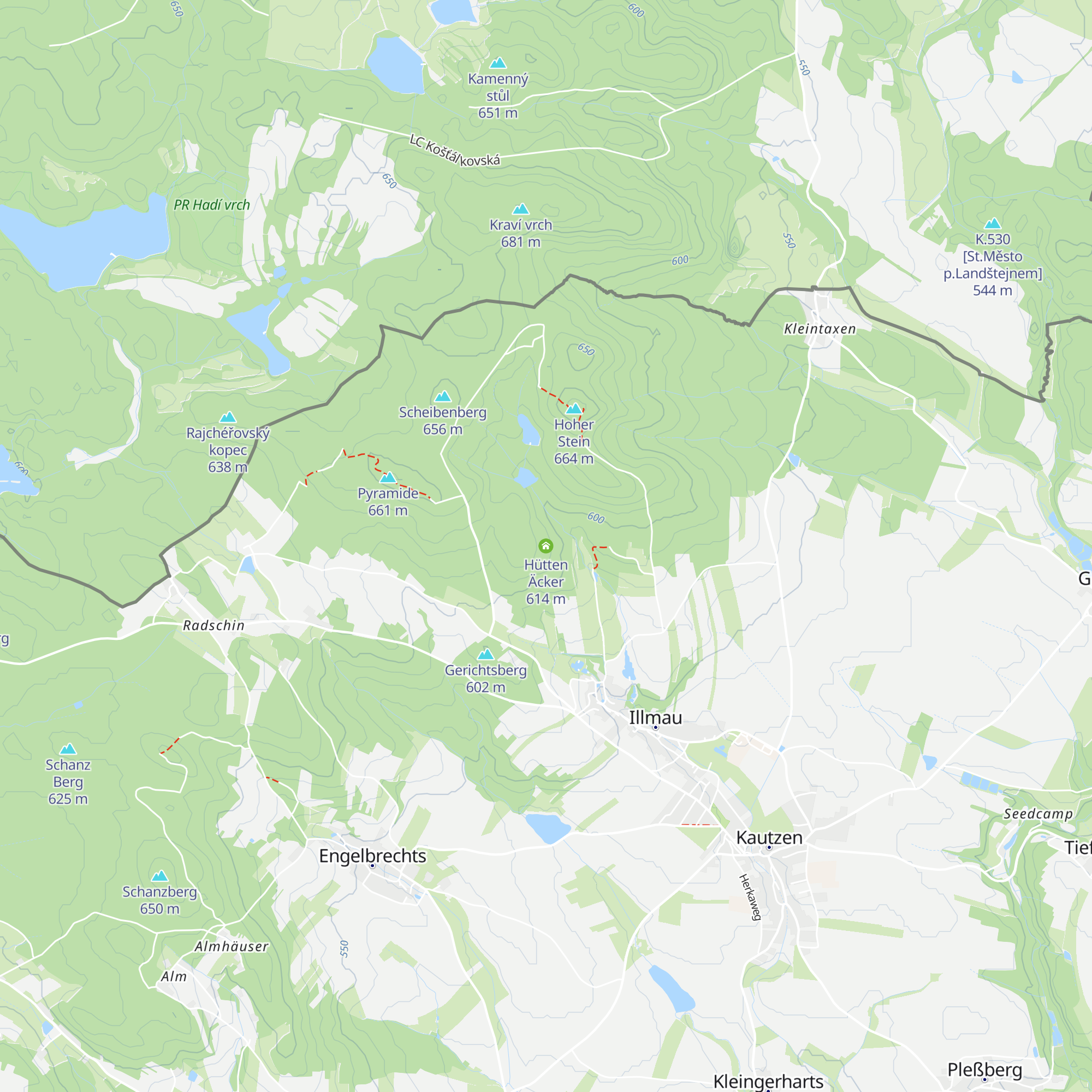 Hütten Äcker map