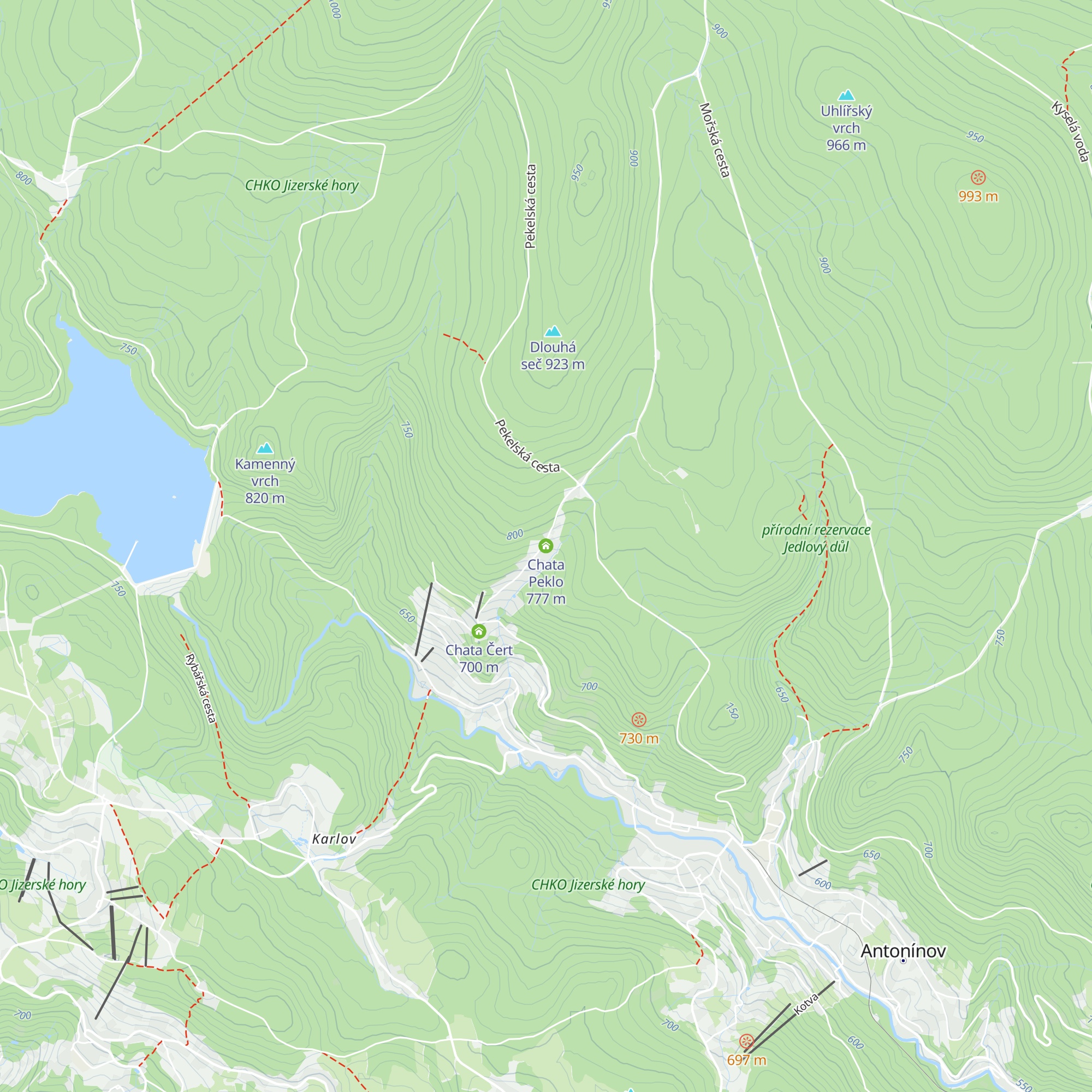 Chata Peklo map
