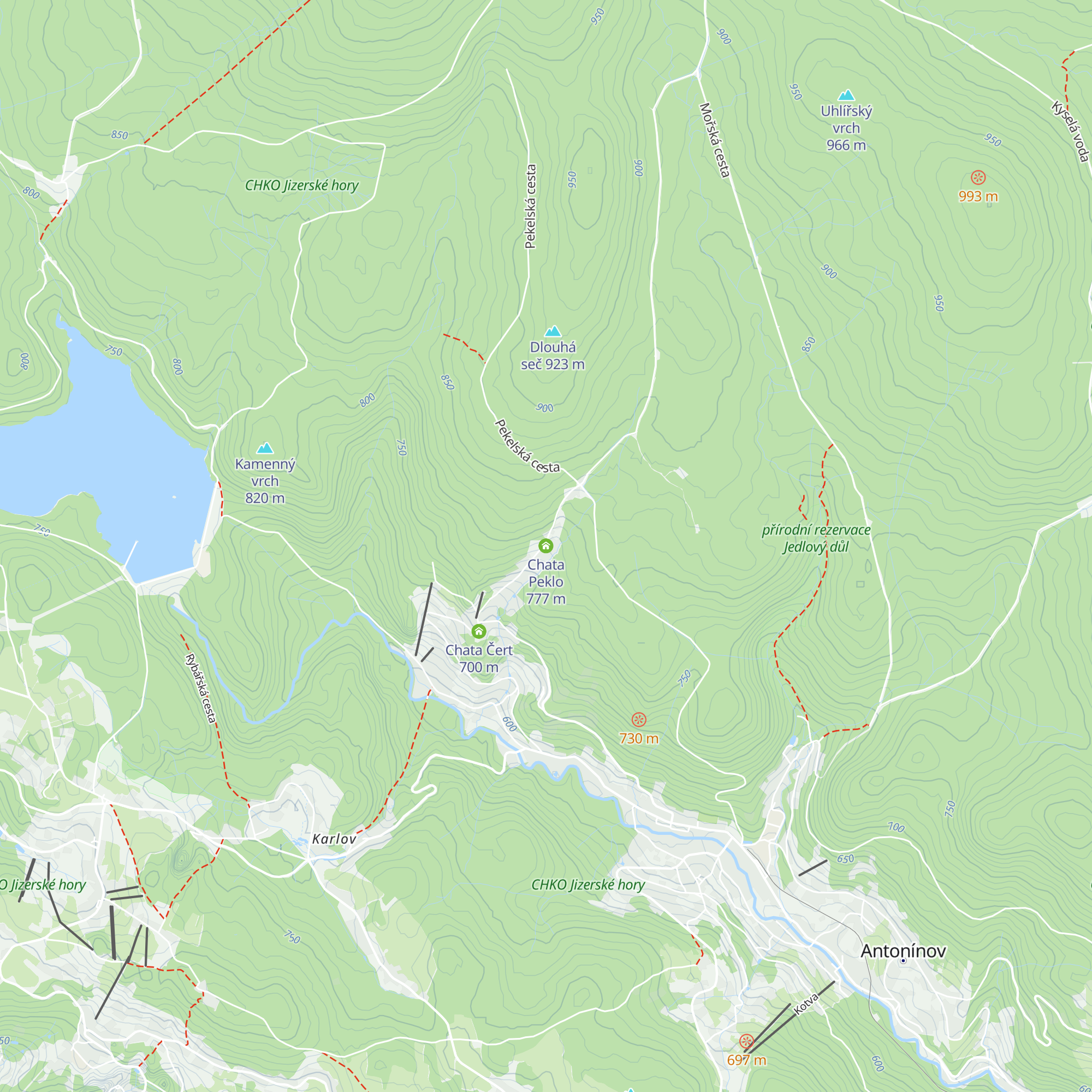 Chata Peklo map