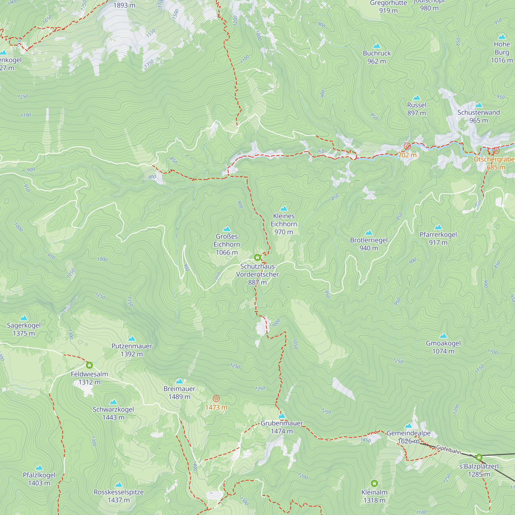 Schutzhaus Vorderötscher map