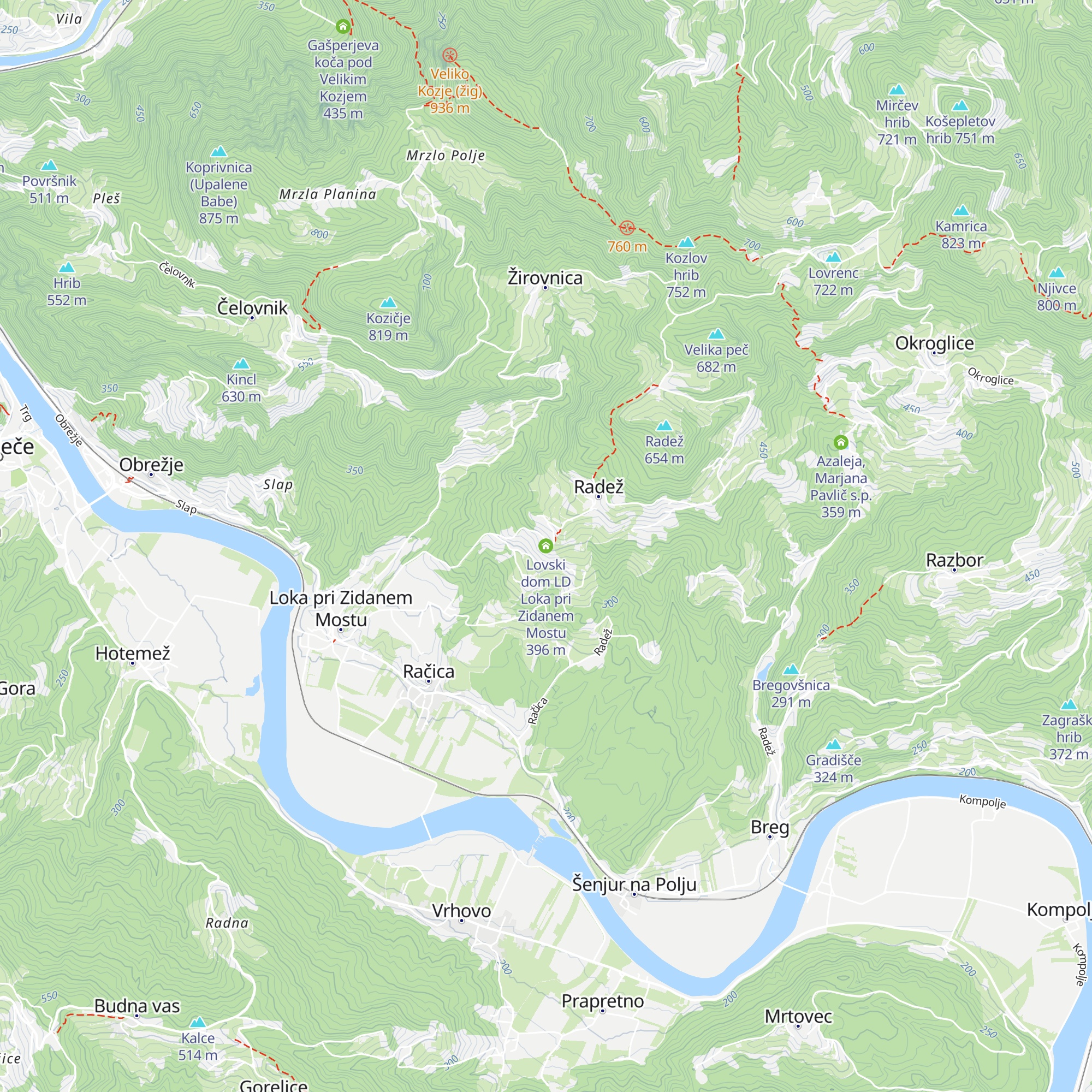Lovski dom LD Loka pri Zidanem Mostu map