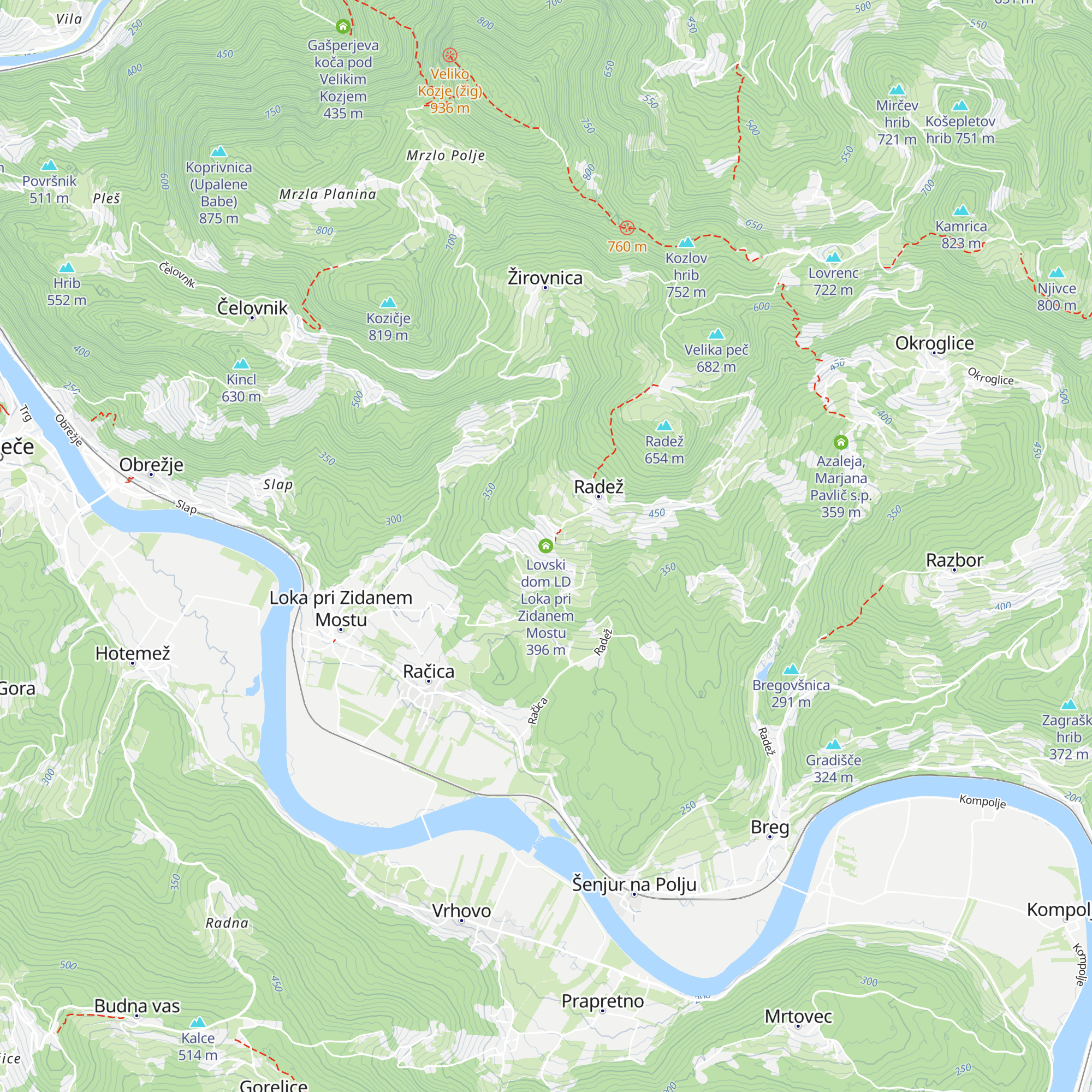 Lovski dom LD Loka pri Zidanem Mostu map