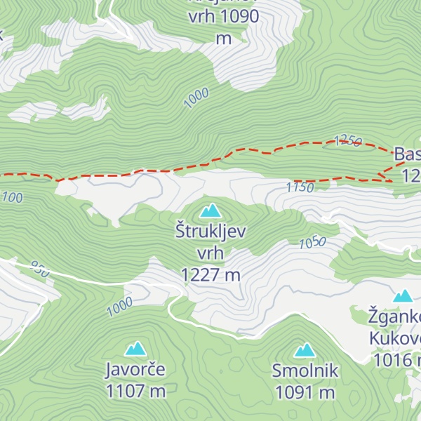 Map of Štrukljev vrh
