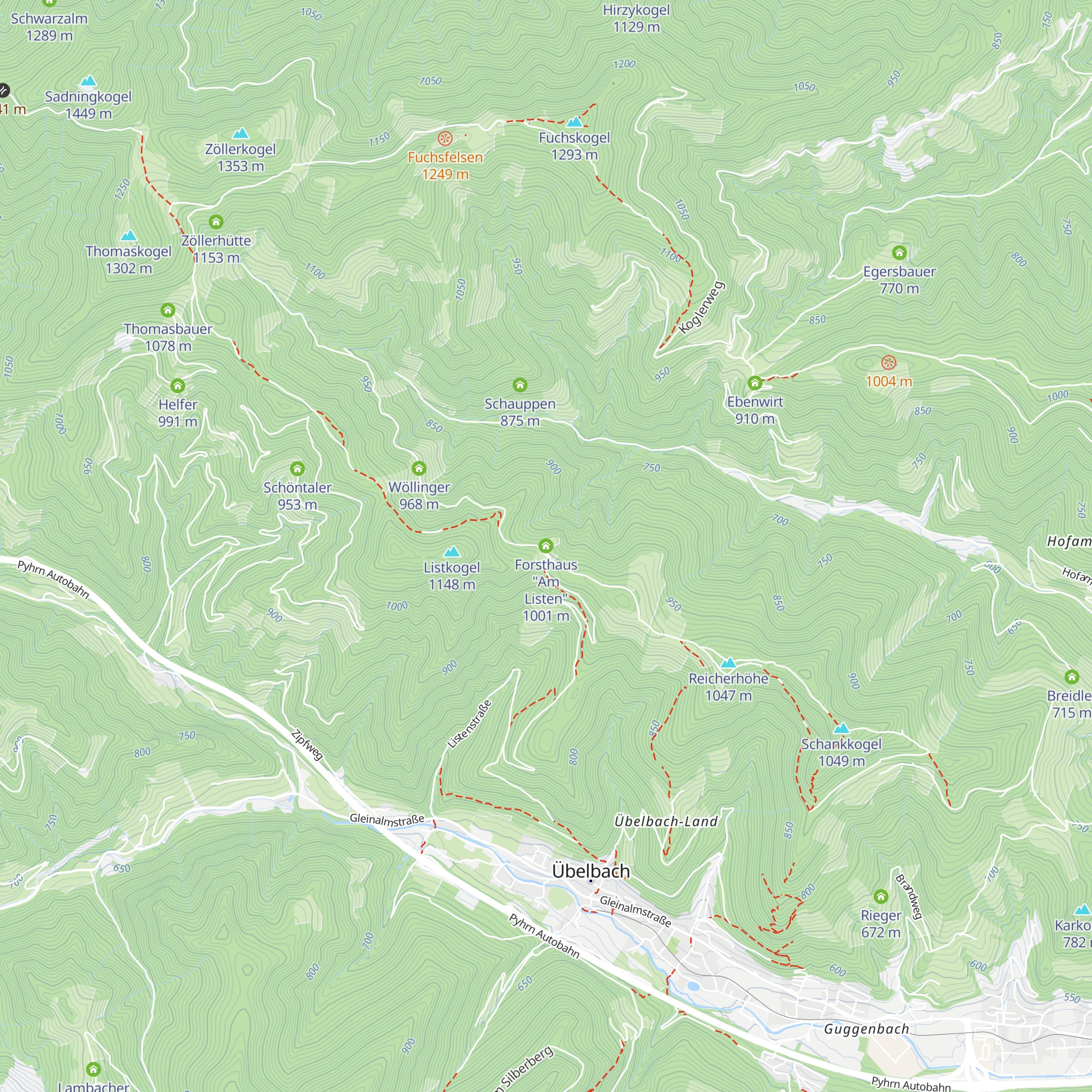 Forsthaus "Am Listen" map