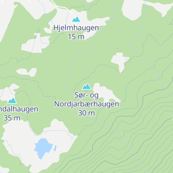 Map of Sør- og Nordjarbærhaugen