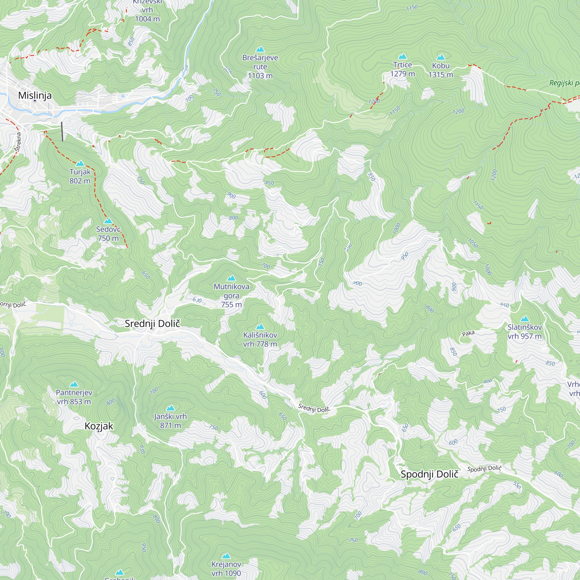Lovska družina Dolič map