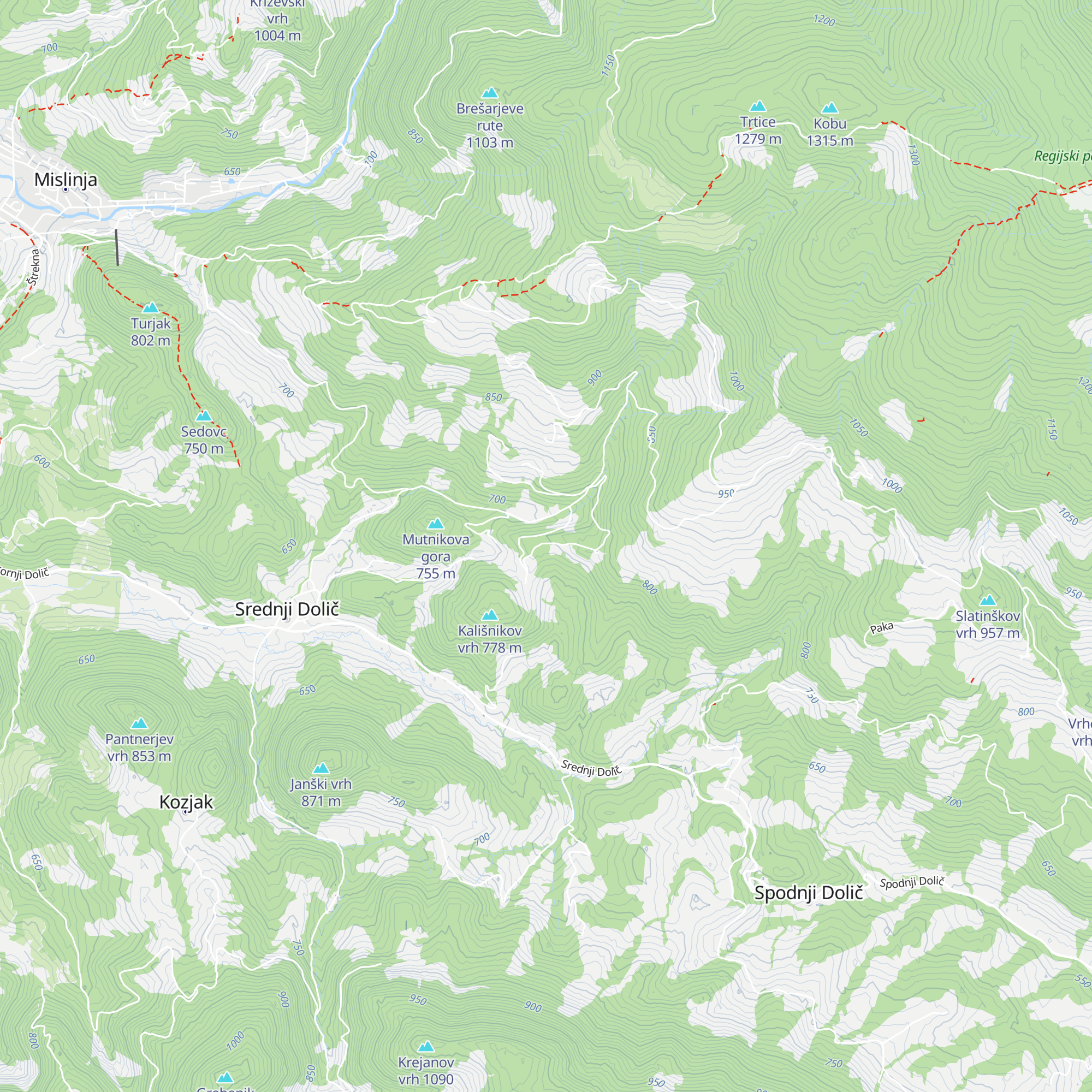Lovska družina Dolič map