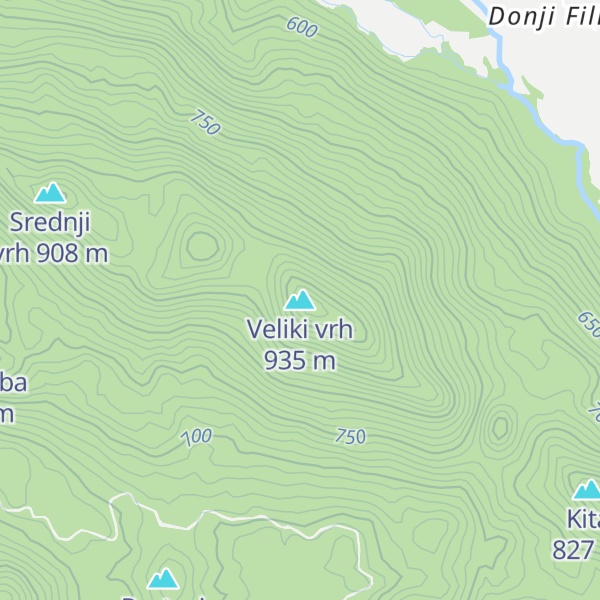 Map of Veliki vrh