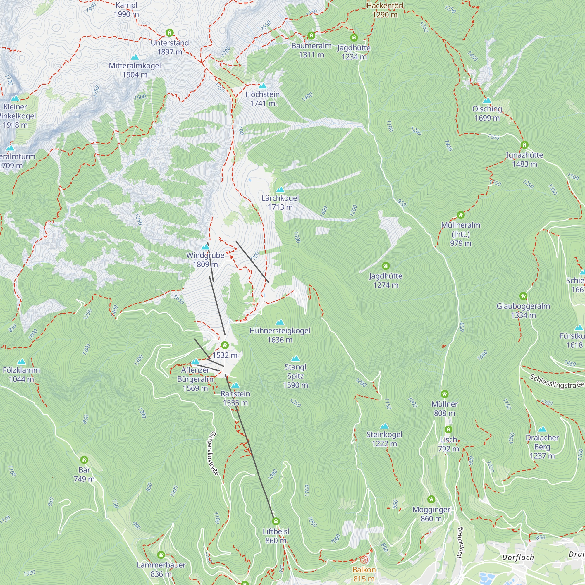 Jauringer Alm map