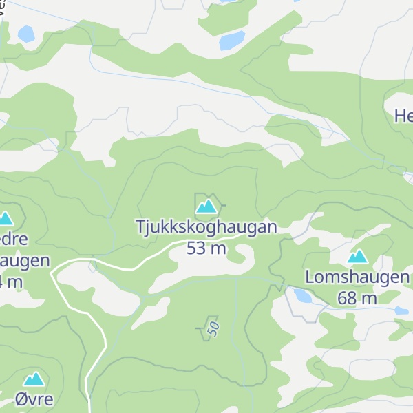 Map of Tjukkskoghaugan