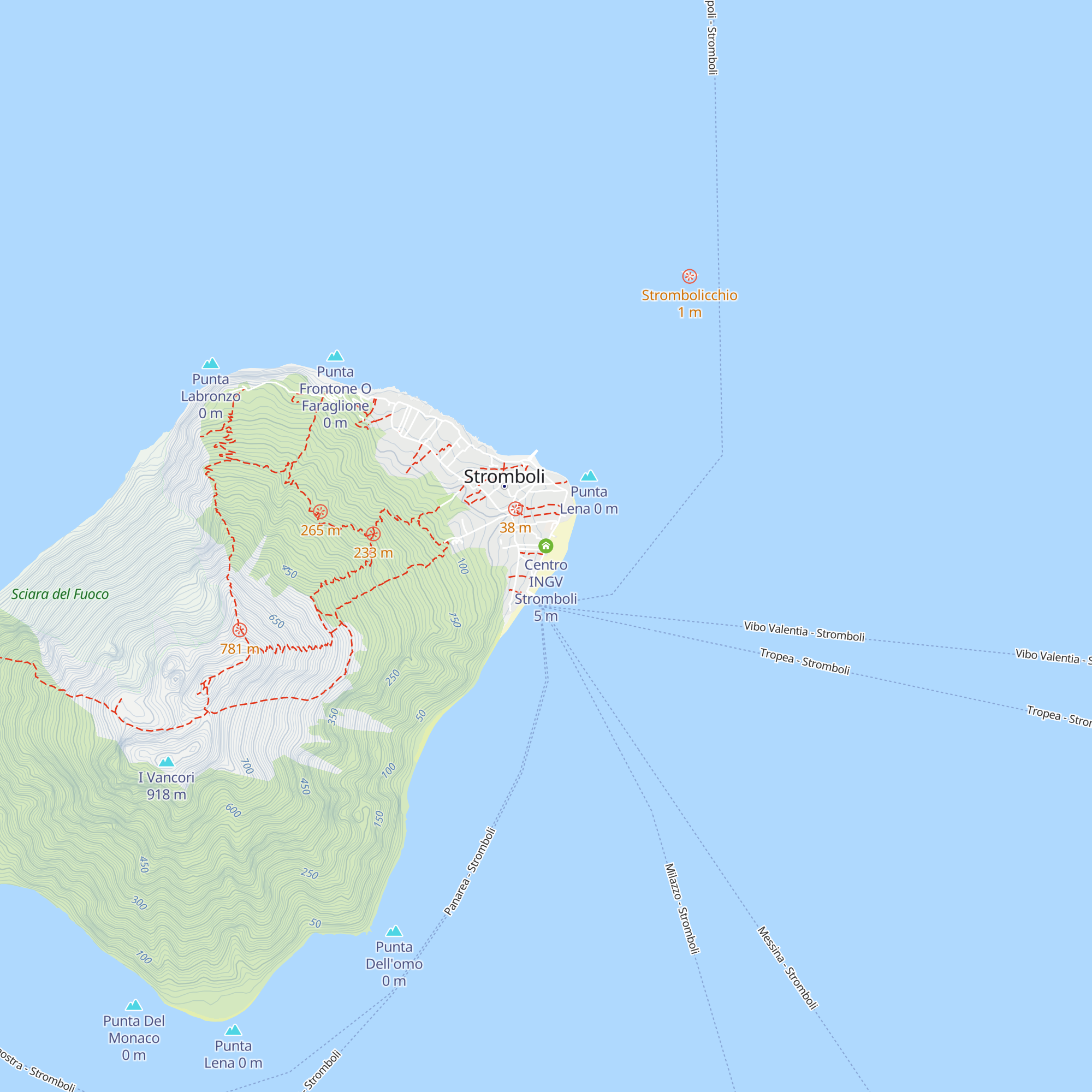 Centro INGV Stromboli map