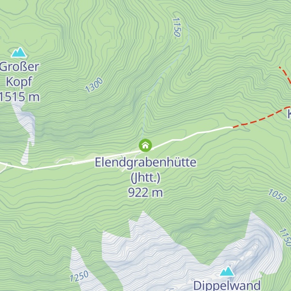 Map of Elendgrabenhütte (Jhtt.)