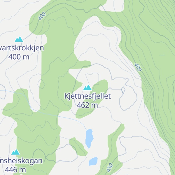 Map of Kjettnesfjellet
