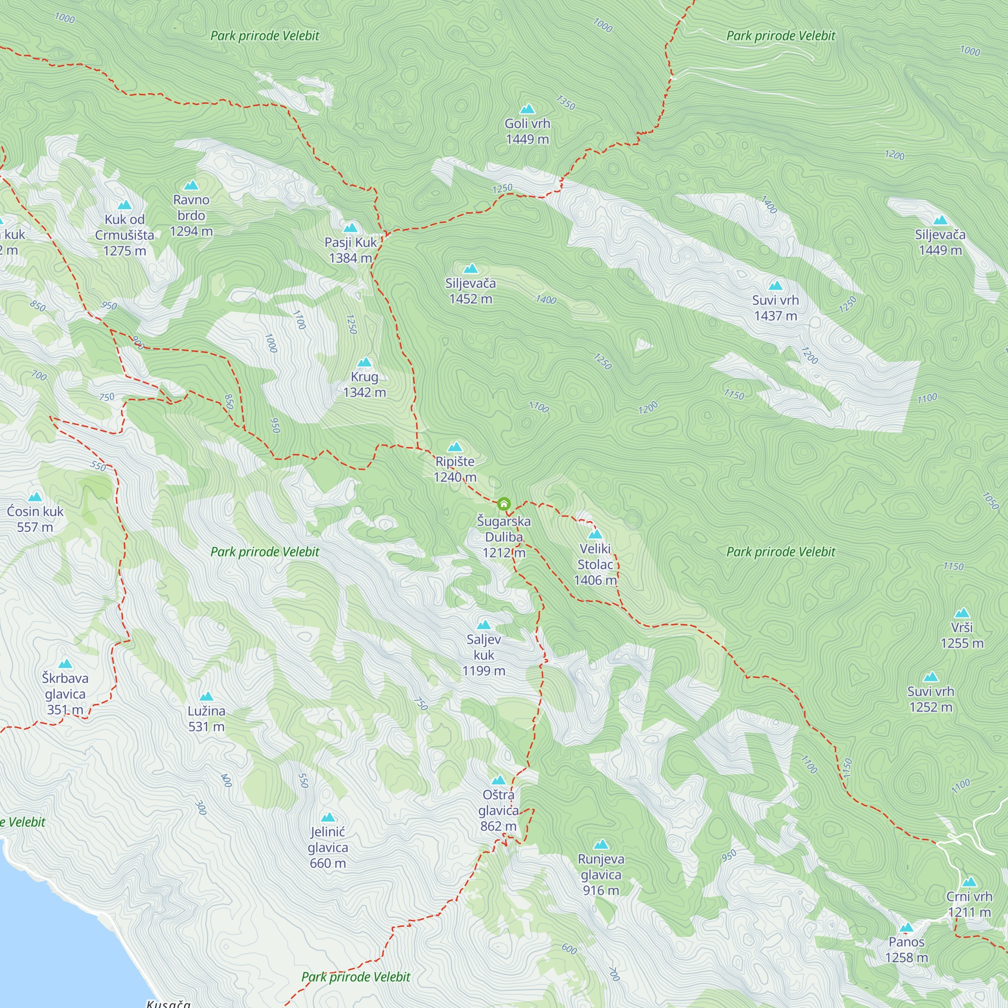 Šugarska Duliba map