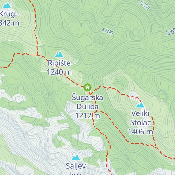 Map of Šugarska Duliba