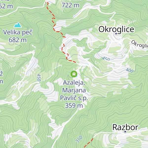 Map of Azaleja, Marjana Pavlič s.p.