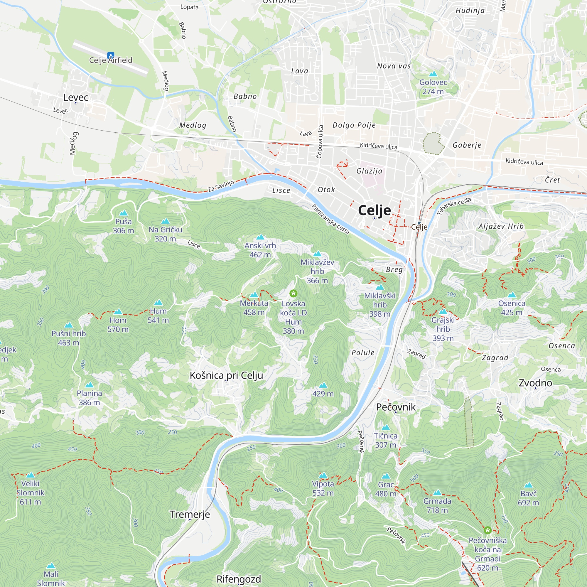 Lovska koča LD Hum map