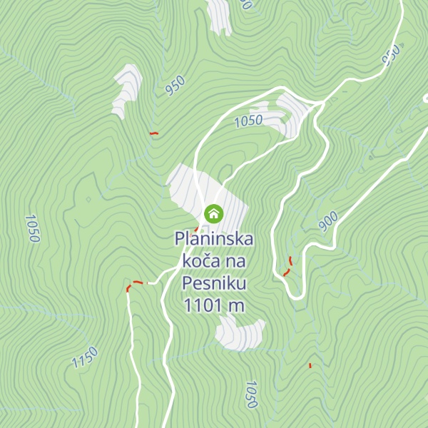 Map of Planinska koča na Pesniku