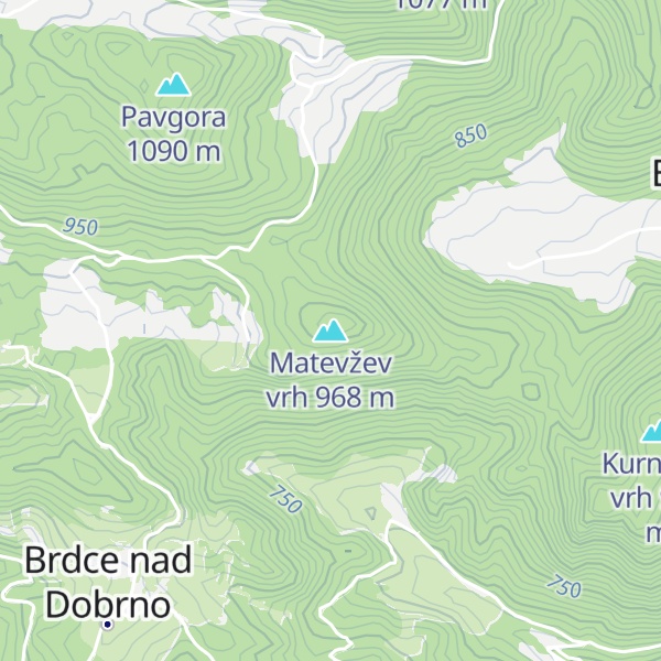 Map of Matevžev vrh