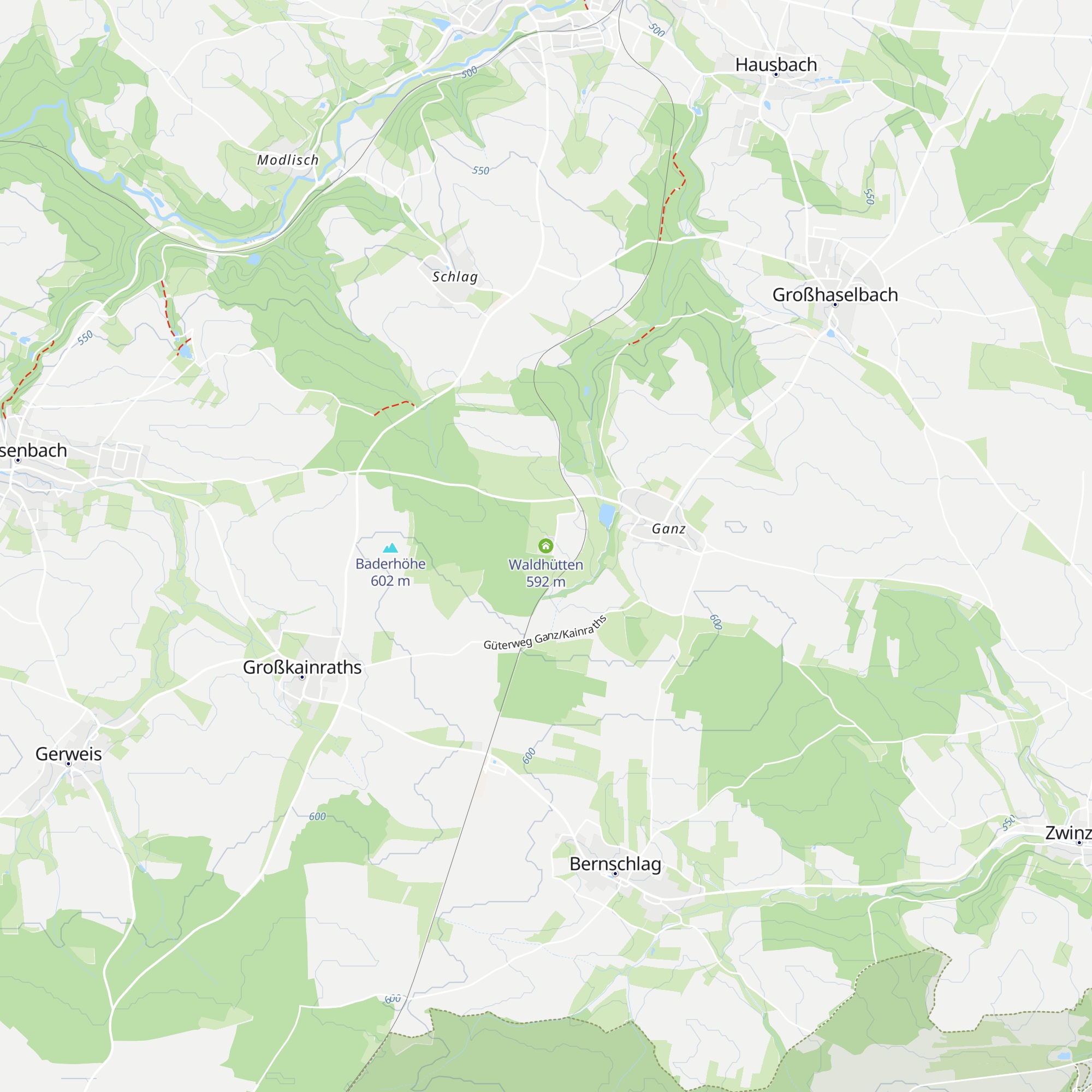 Waldhütten map